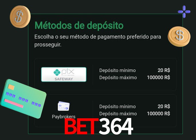 O cassino bet364 oferece uma grande variedade de métodos de pagamento